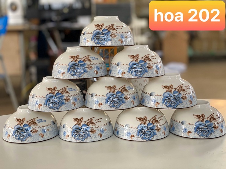 Bộ 10 chén (bát) ăn cơm Bát Tràng