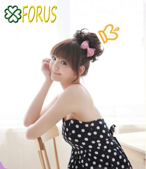 Búi tóc cột xoăn xù J25C, màu [nâu đỏ 2/33]