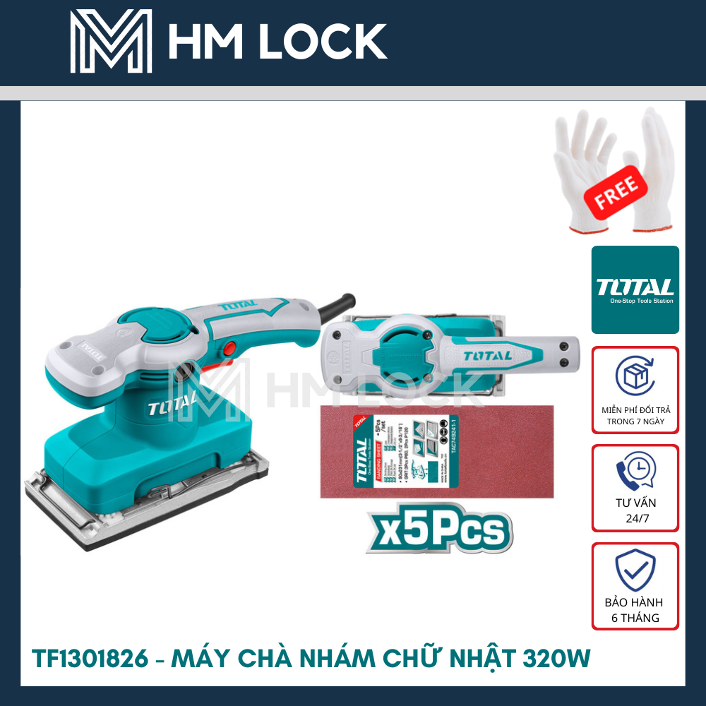93x185mm máy chà nhám chữ nhật 320w total - hàng chính hãng - tf1301826 - hm lock