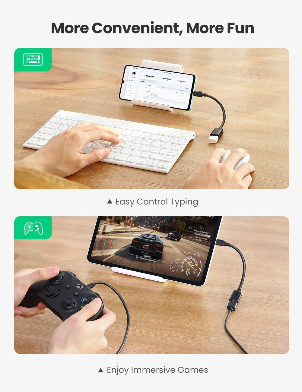 Cáp OTG USB Type C to USB 3.0 Ugreen 30701 chính hãng