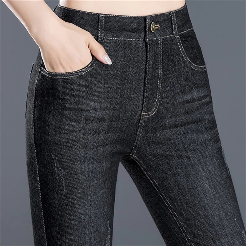[HCM](ĐEN MUỐI TIÊU) Quần Jean Nữ Lưng Cao Thời Trang PHƯƠNG VI FASHION - AO THUN