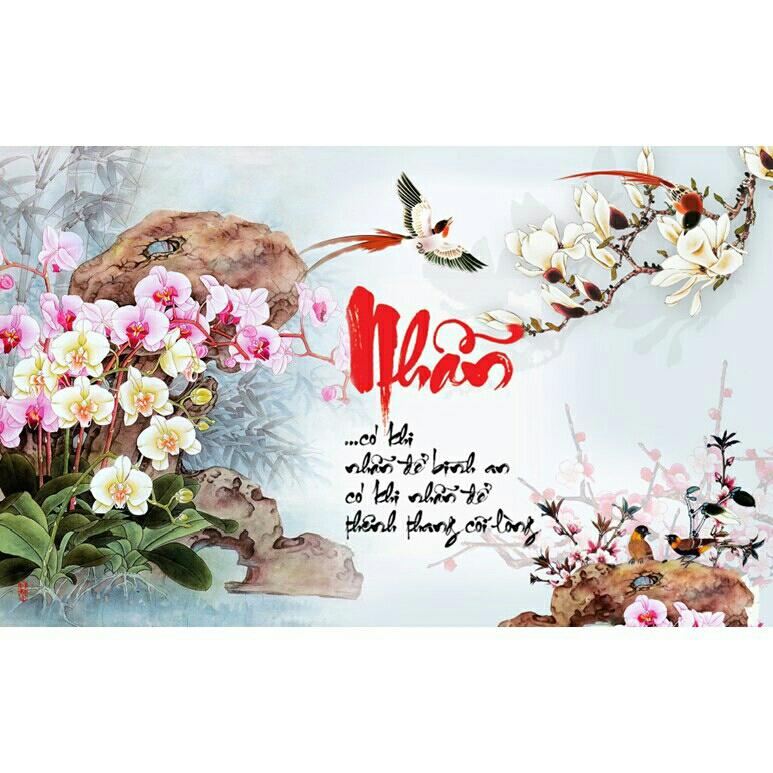 Tranh đính đá nhẫn kích thước :75×50cm