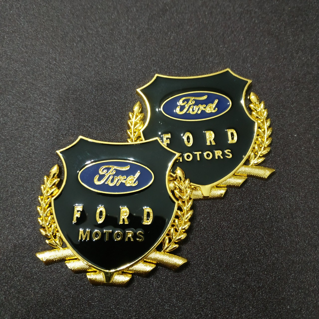 Cặp Logo bông lúa Ford  motors 5.1x5.5cm hợp kim