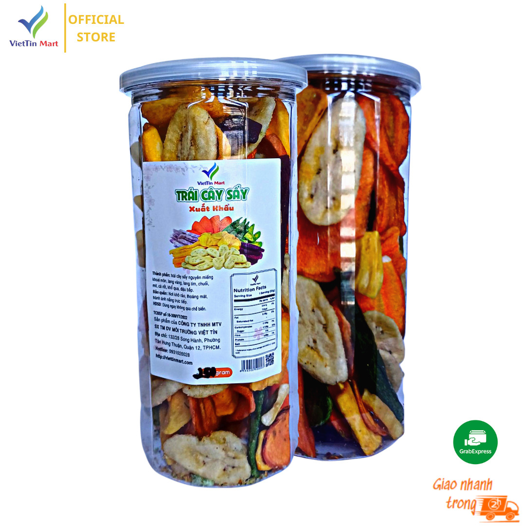Lon 250g trái cây thập cẩm sấy nguyên viettin mart