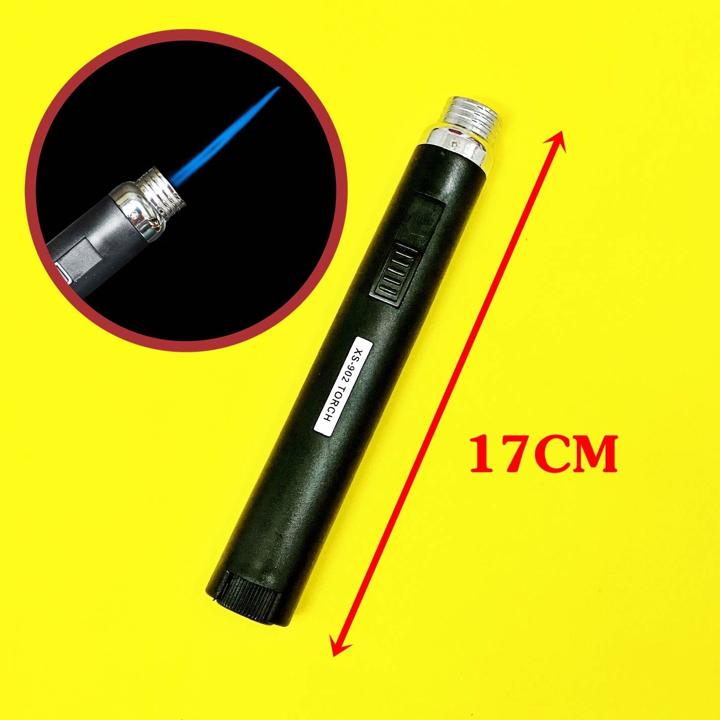 [HCM]BẬT LỬA KHÈ RÃNH TAY XS902 CÓ CHÂN ĐẾ - LỬA HOẢ TIỄN (LỬA KIM) SIZE: 17CM - (XÀI GAS)