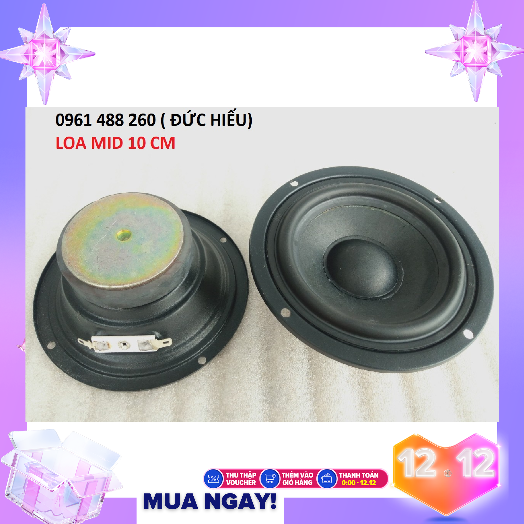 2 CỦ LOA MID 10 TỪ 70mm