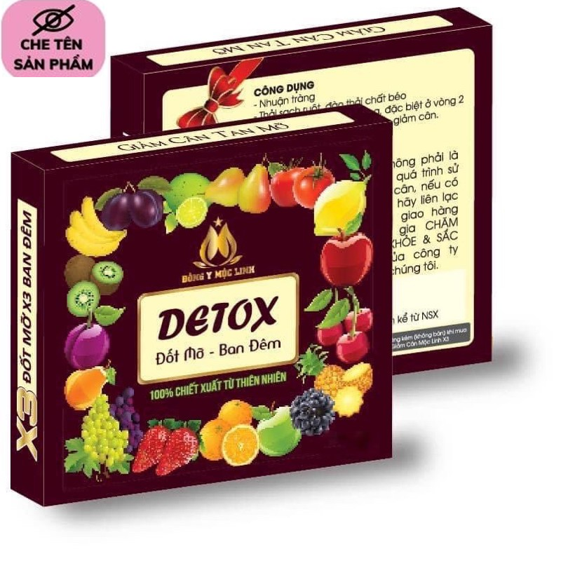 2 Hộp detox thải độc Tan mỡ Đông y Mộc linh