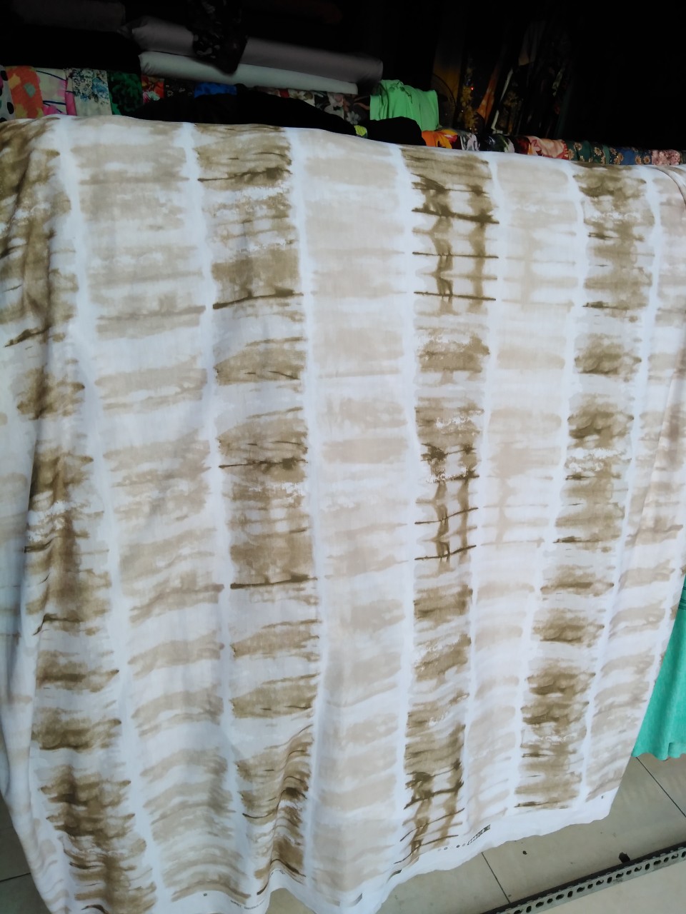 Cotton ribbed fabric elasticity coffee color super beautiful, super quality 25K/m (format 1m6)