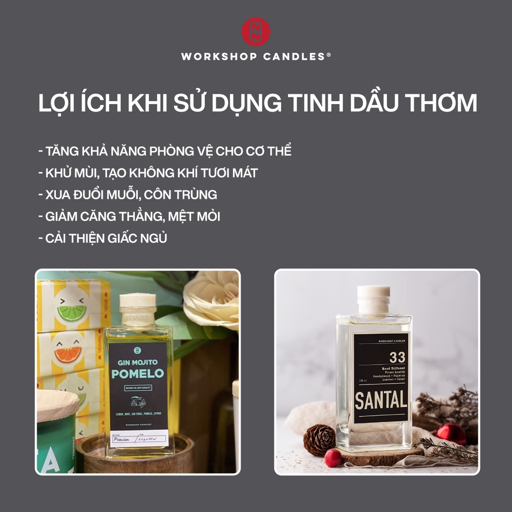 Tinh dầu Agar Sandalwood Workshop Candles H&H HOME 100ml