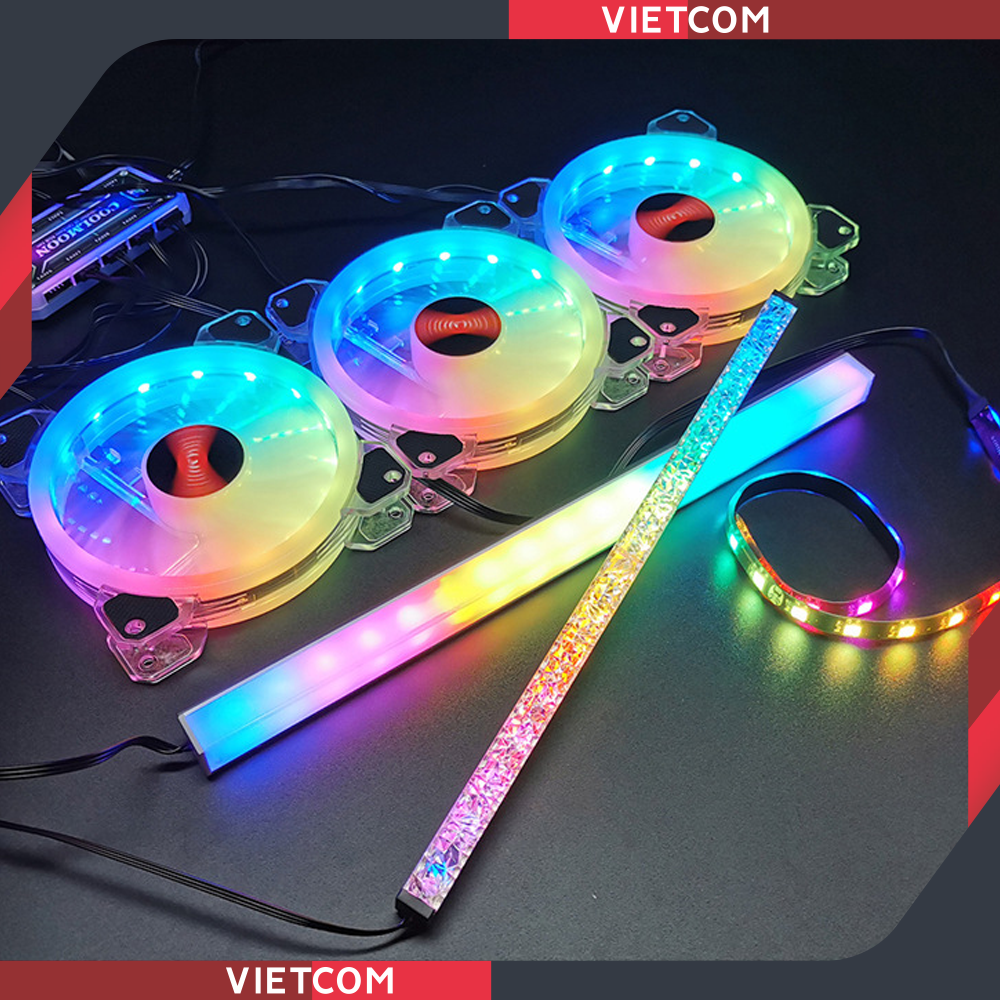 Fan Case Coolmoon X2 - Led RGB - Đồng Bộ Hub Coolmoon
