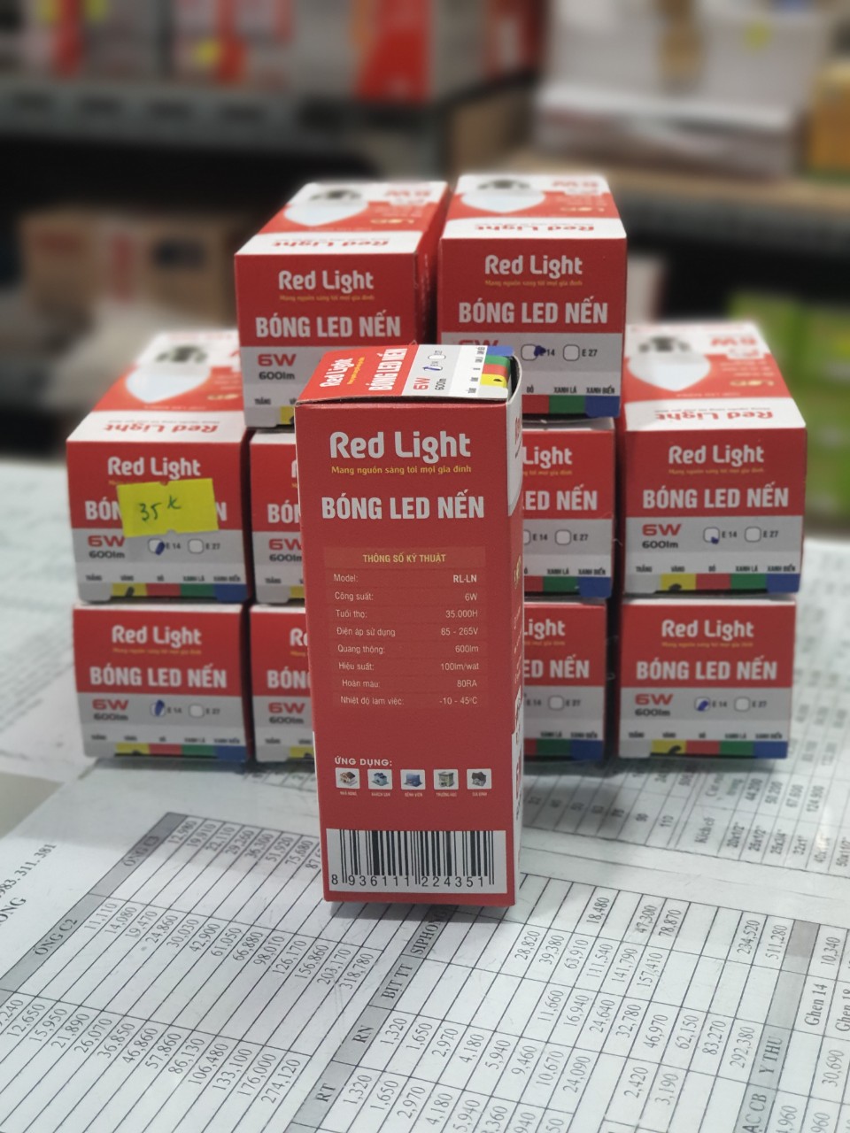 Bóng nhót Led bulb 6w Red light đui xoáy nhỏ E14