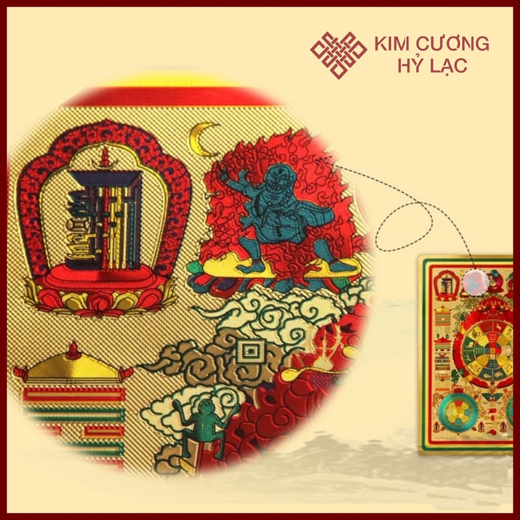 Decal dán Văn Thù Cửu Cung Mật tông [Kim Cương Hỷ Lạc] 12 cm