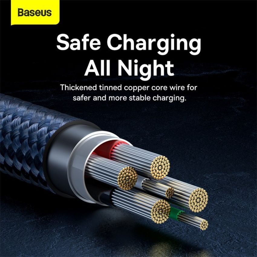Cáp Sạc Baseus Explorer Series Auto Power-Off Fast Charging Data Cable USB to Type-C 100W Tự Ngắt CATS [HÀNG CHÍNH HÃNG]