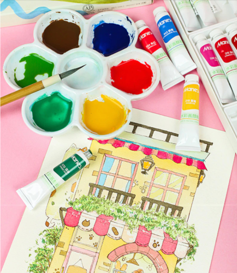 Màu nước Maries dạng tuýp 12ml (set 12/18/24/36 màu) Water color