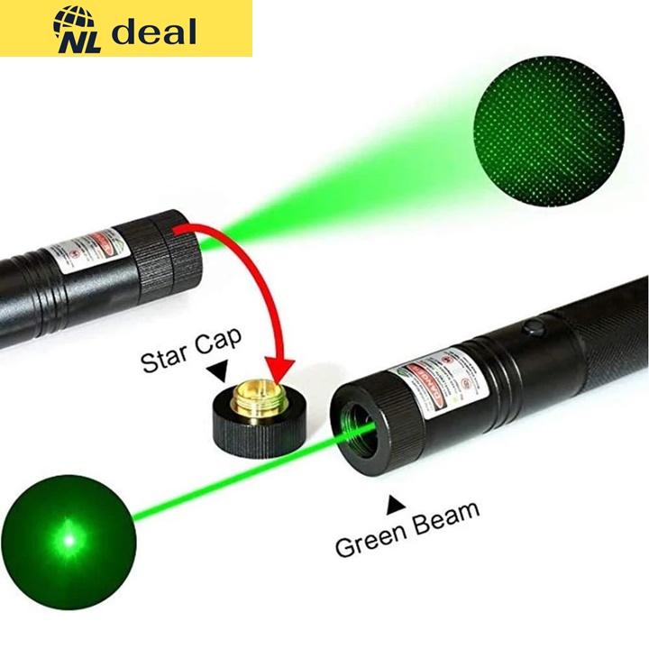 Nldeal Bộ Đèn Pin Sạc Laser Ánh Sáng Xanh Bước Sóng 532nm Model Laser303 Phạm Vi Chiếu Xa 1500m Đến 2000m Có Nhiều Kiểu Chiếu Sáng Tích Hợp