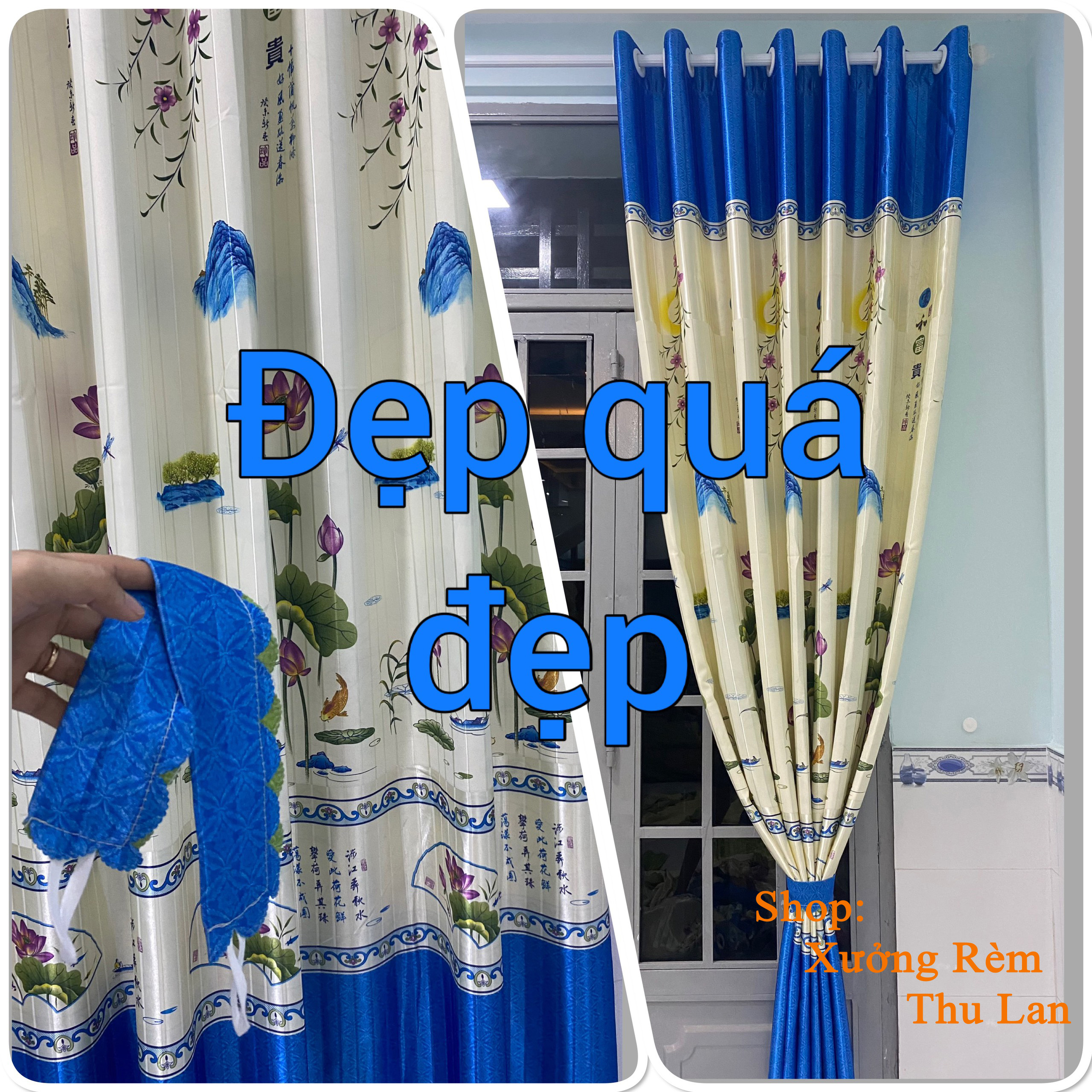 Rèm vải gấm xịn da 2 mặt - chất lượng