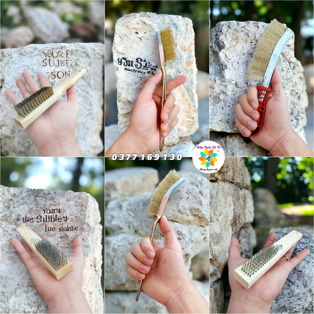 Combo 3 cây cọ sắt Kim Cương - Cọ đánh rỉ, chà gỉ sét
