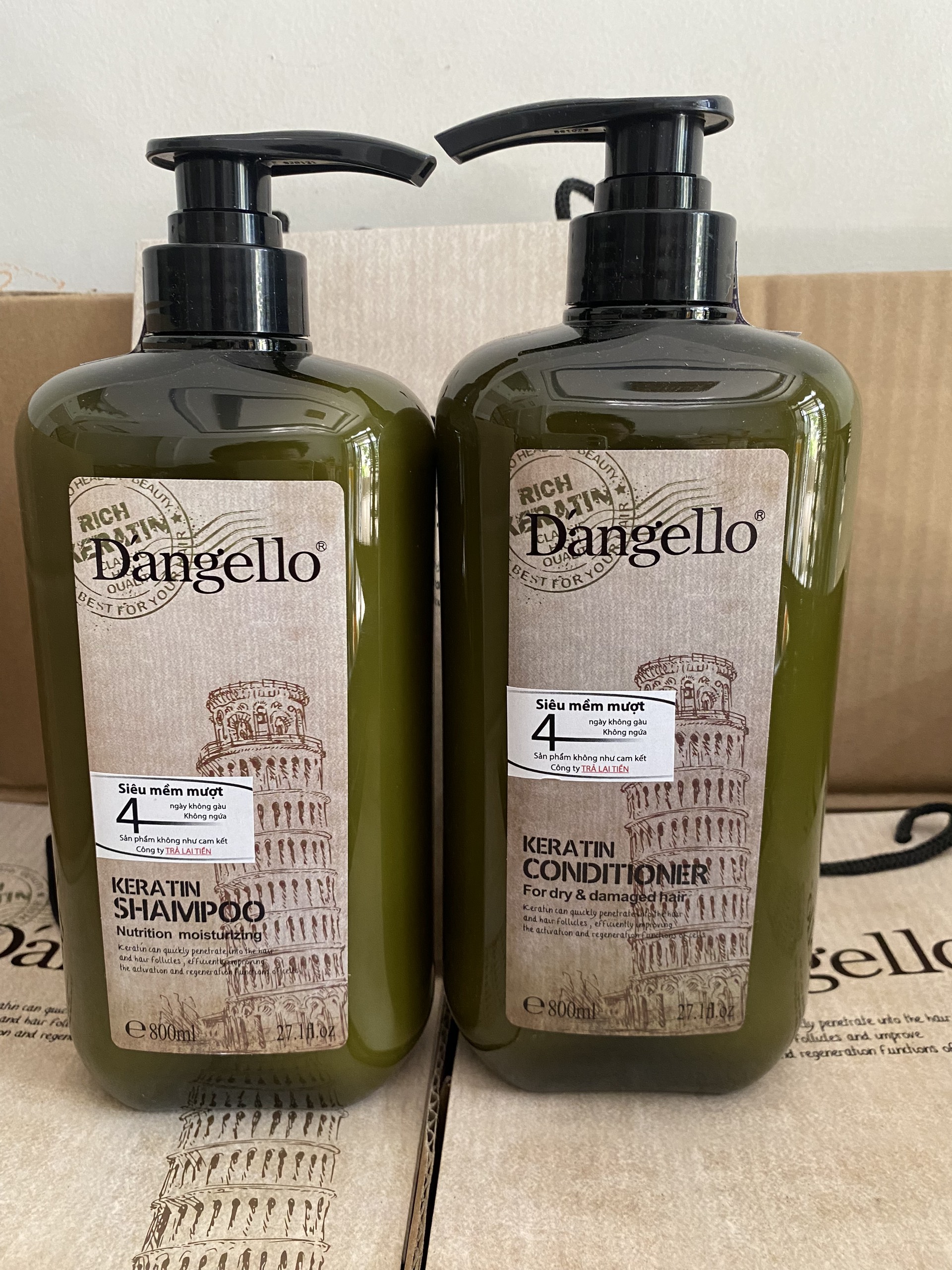 Dầu gội dangello keratin siêu mượt 500ml/800ml