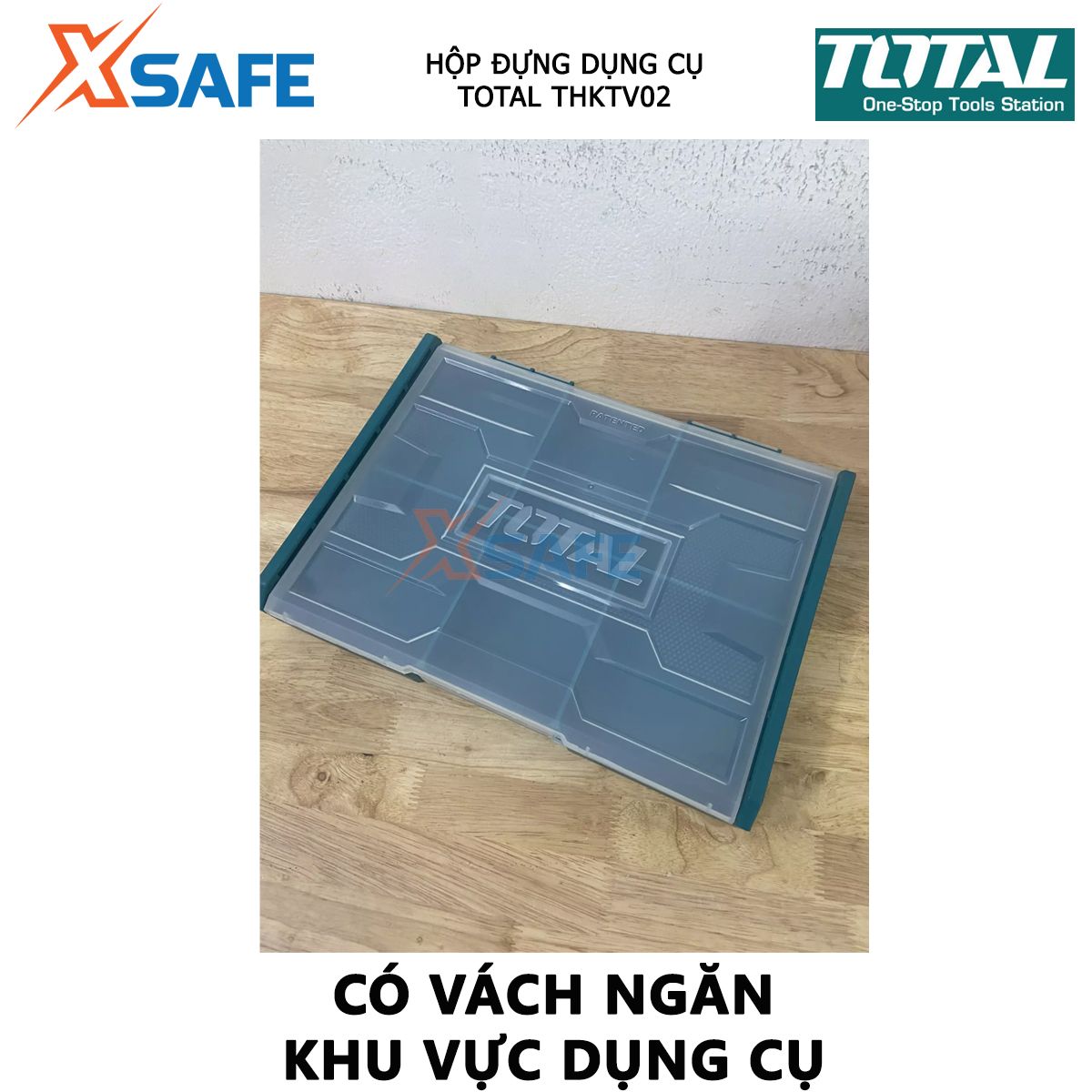 [HỎA TỐC] Hộp nhựa đựng dụng cụ TOTAL THKTV02 kích thước 340 * 250 * 60mm hộp đồ nghề , Có thể xếp chồng lên nhau Chất liệu nhựa PP, có vách ngăn đựng các loại dụng cụ, đồ nghề siêu cứng chịu va đập, chịu nhiệt
