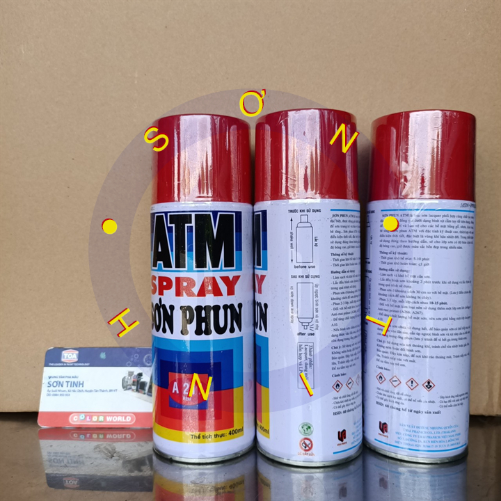 Sơn xịt phun ATM hoặc Win màu đỏ đậm A211 RED