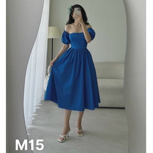 Đầm lụa trễ vai có mút ngực M15