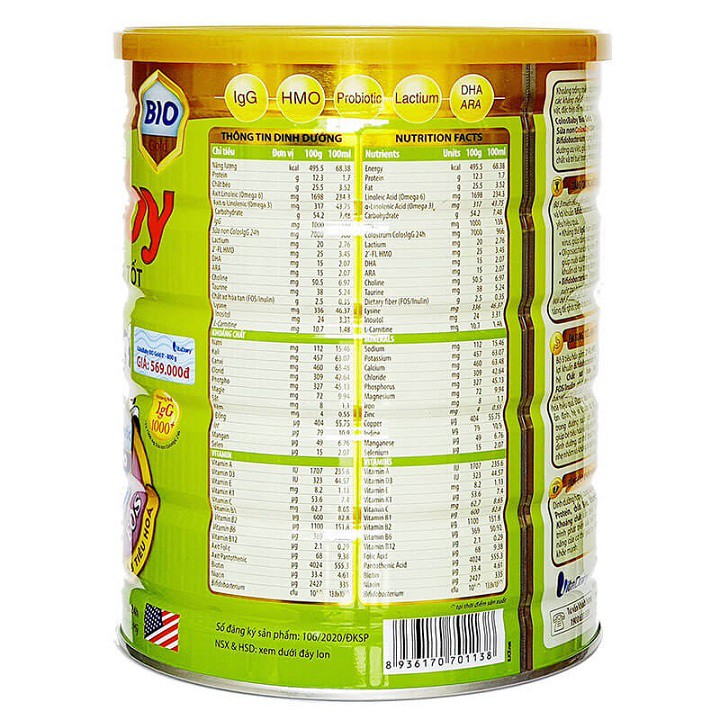 Sữa Colosbaby Bio 0+ 800g [Date mới nhất]