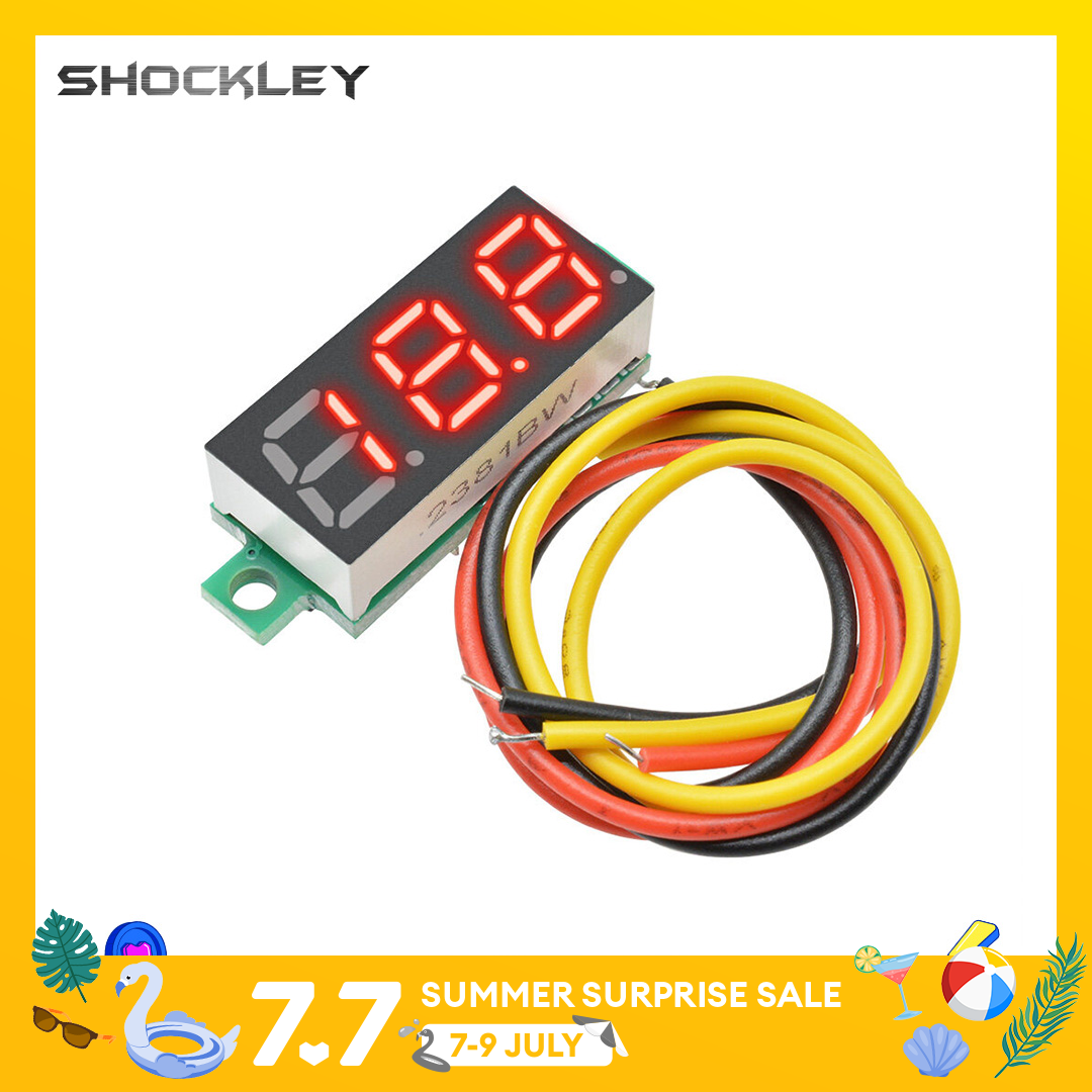 Shockley 0.28" red led dc voltmeter digital display voltmeter 0-100v voltage 12v 24v