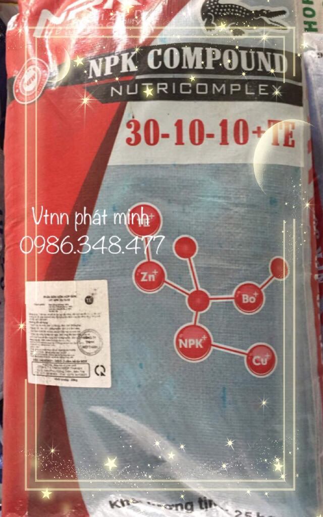 Phân bón NPK Công Nghệ Tháp Cao 30-10-10+TE (1KG)