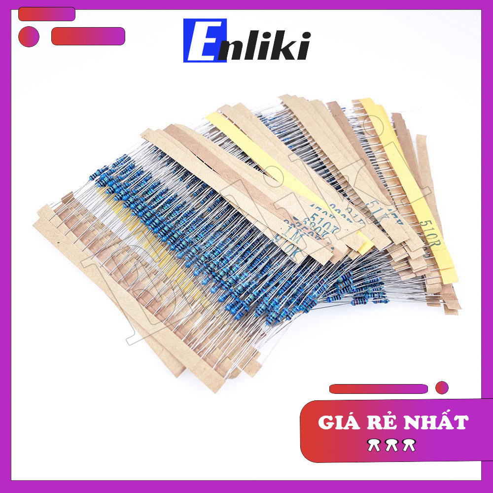 Combo 41 Loại Điện Trở Từ 1 Ohm - 1Mohm (820 Cái) 1/4W