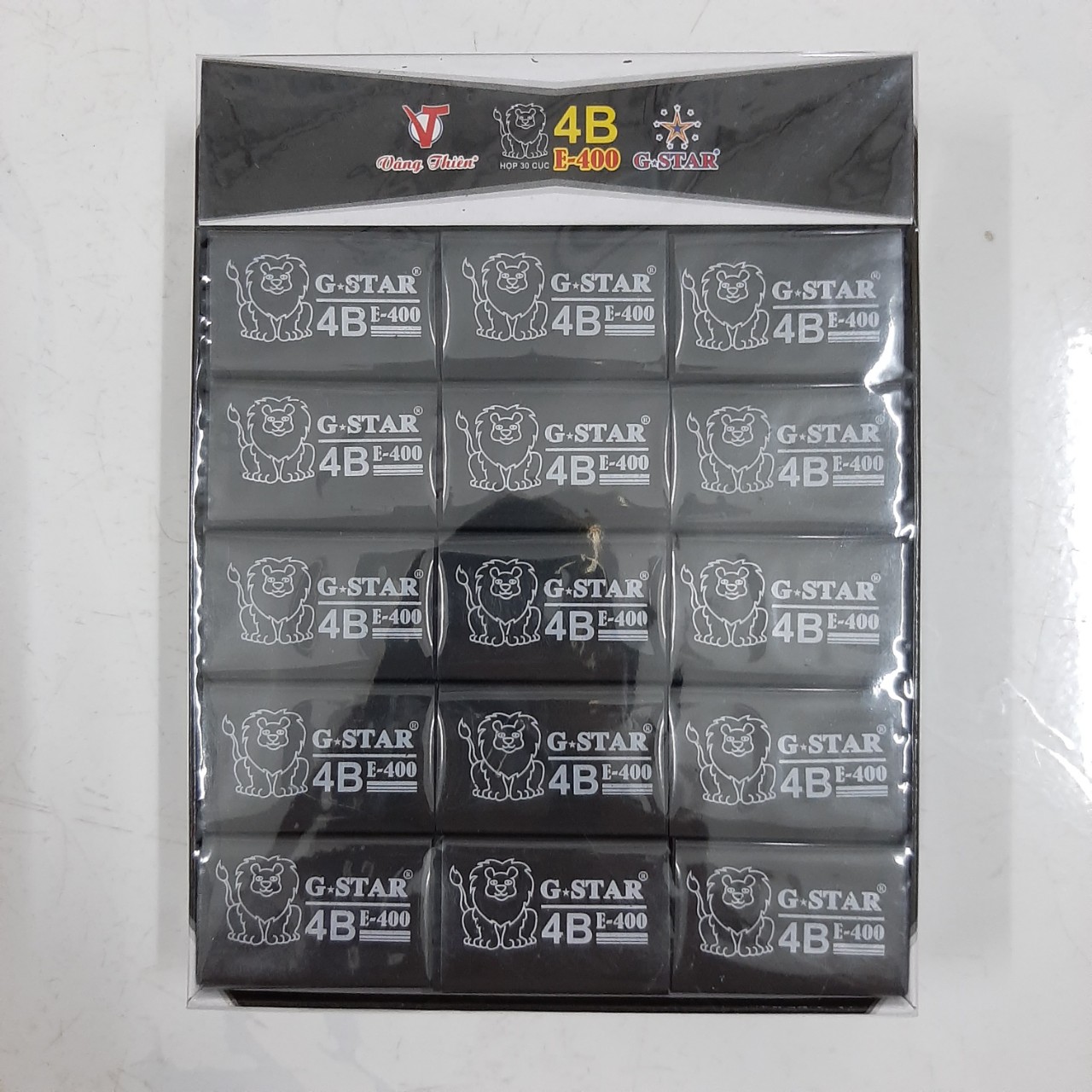 Hộp 30 cục gôm (tẩy) màu đen E300/E400 G-star (30 viên/hộp)