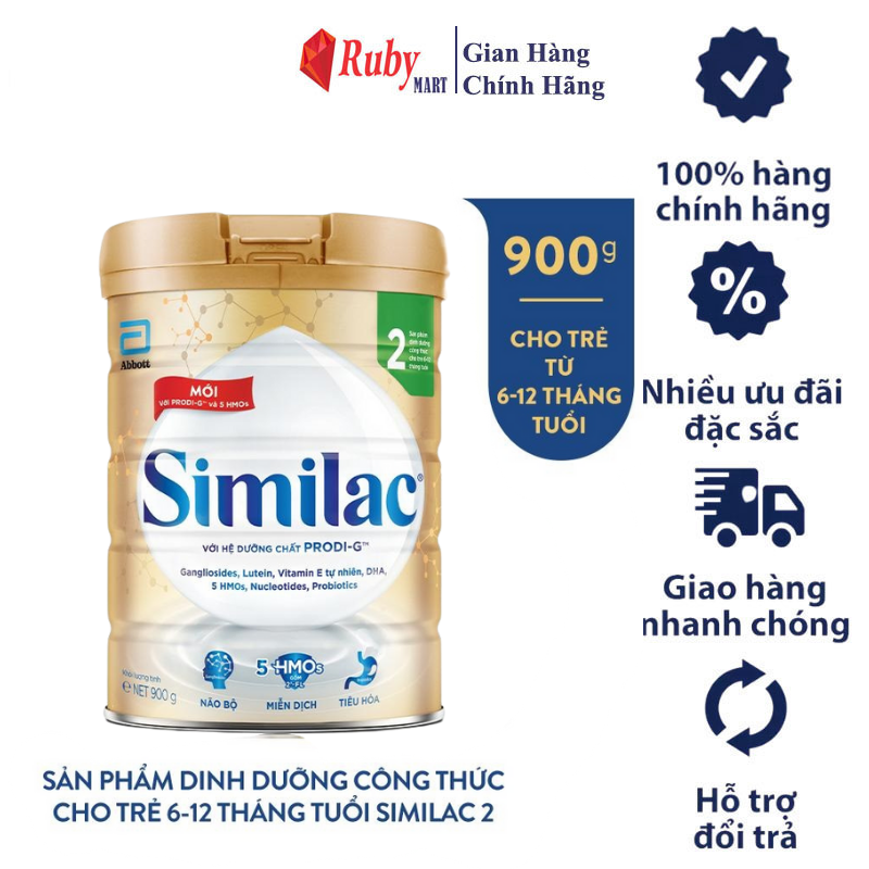 [HCM][ CHÍNH HÃNG ] Sữa bột Similac IQ 2 (HMO) hương vani 900g - Mới