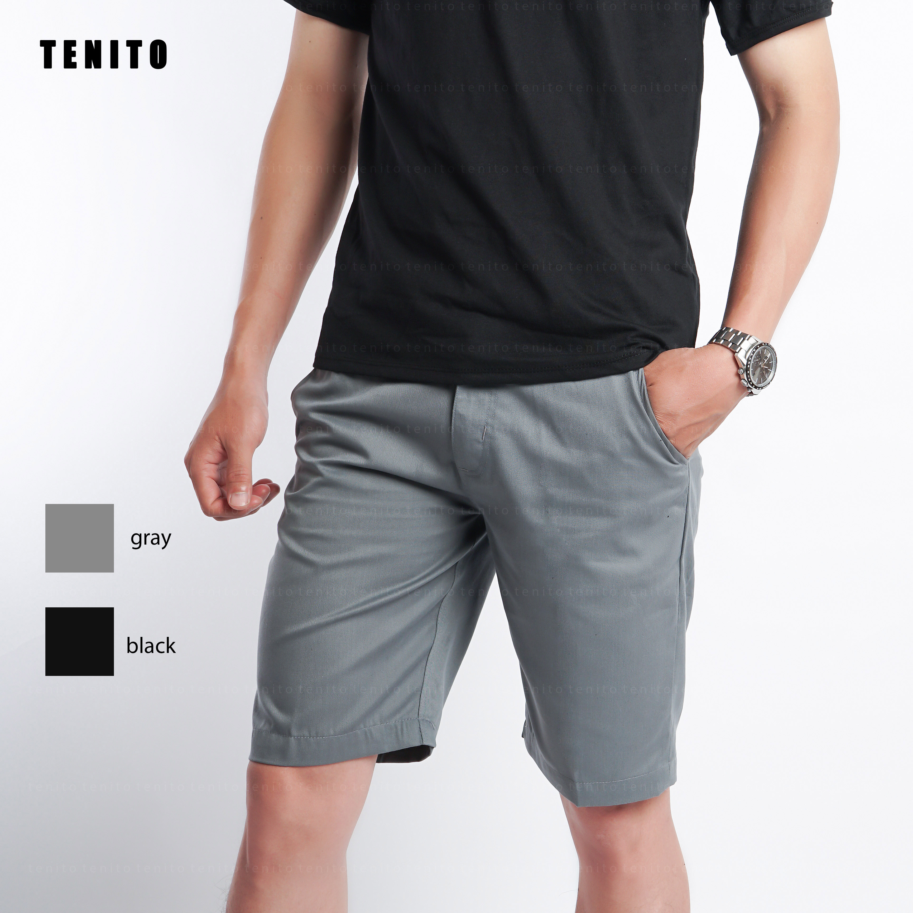 Quần short nam kaki TENITO Cạp chun co dãn