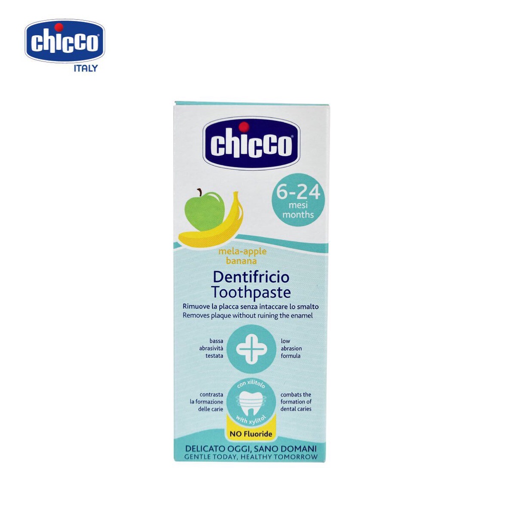 Kem đánh răng nuốt được cho bé từ 6 tháng Chicco