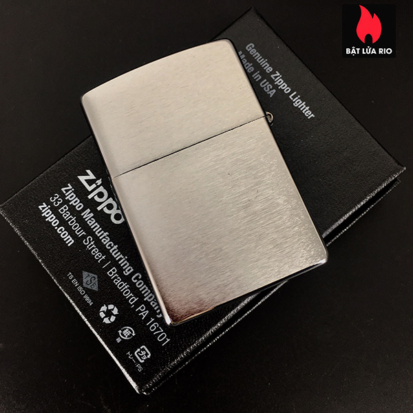 Zippo Brushed Chrome Chính Hãng