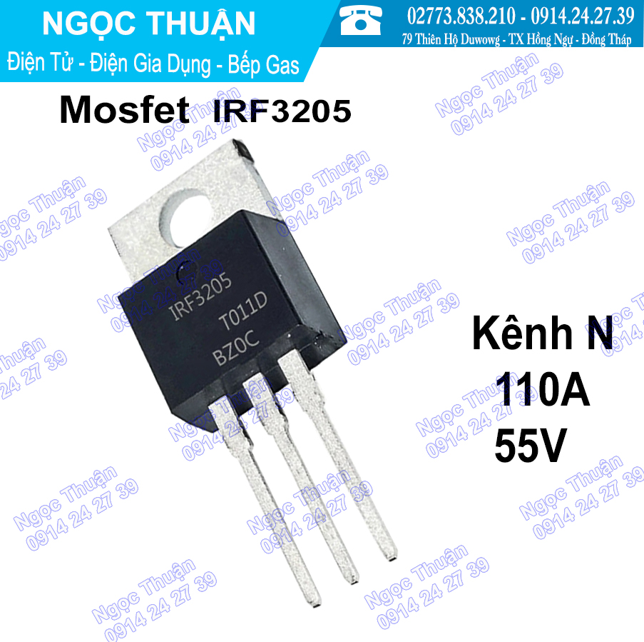 mosfet IRF3205 KÊNH N 110A 55V ( Loại tốt , lưng đồng , mới 100% )
