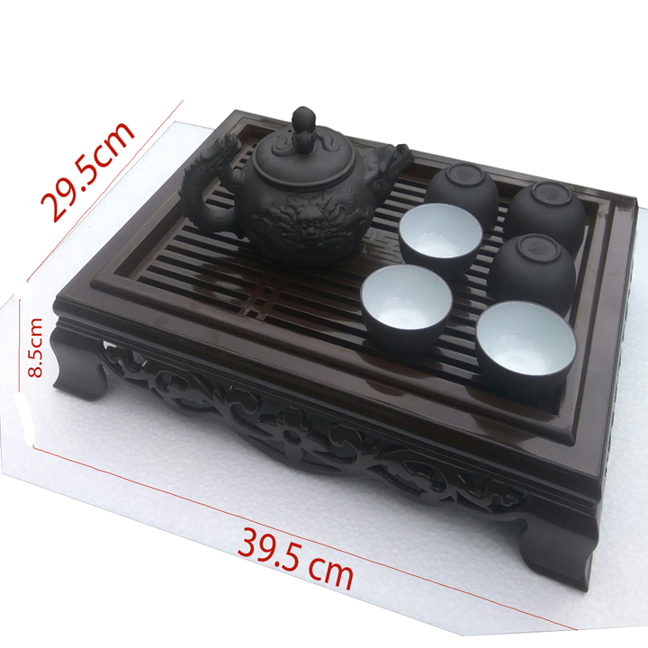 Khay trà giả gỗ cổ sang trọng size lớn