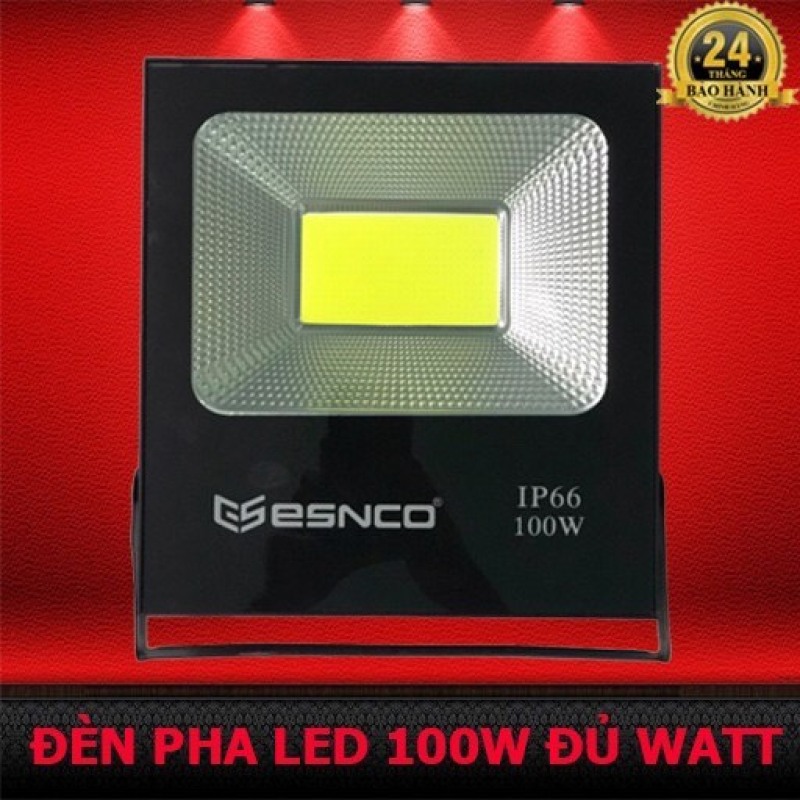 Đèn Pha Led công suất 100W thương hiệu ENSCO ánh sáng trắng IP 66 chống nước thích hợp chiếu sáng công trình , sân vườn, văn phòng , công ty