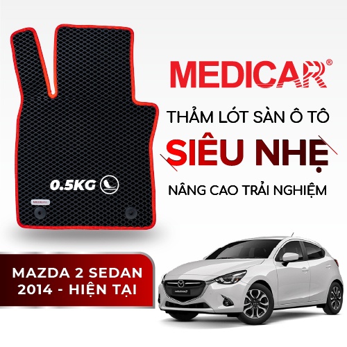 Thảm lót sàn ô tô Medicar xe Mazda 2 Sedan- chống nước, không mùi