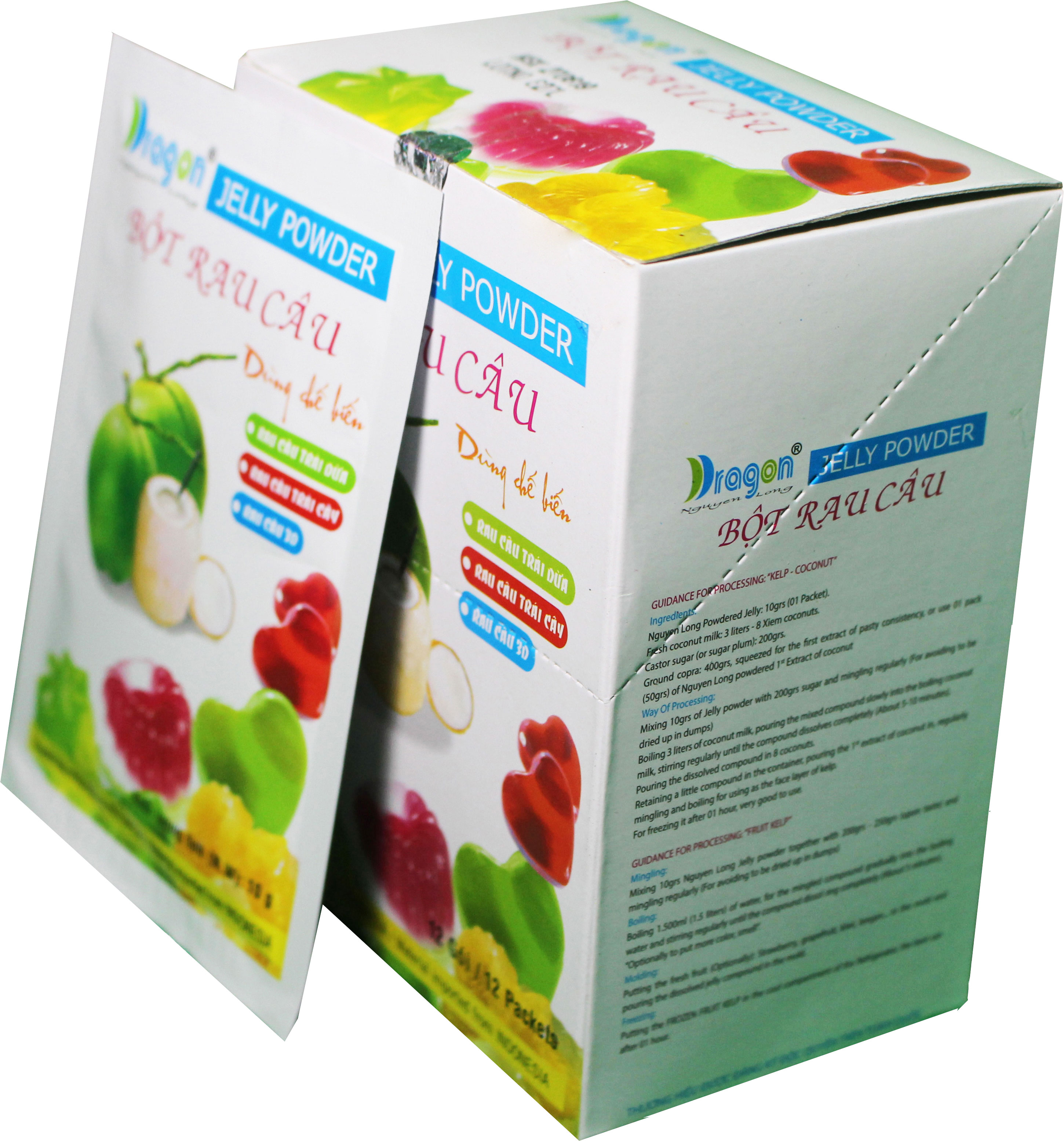 Bột rau câu trái dừa, Jelly powder dragon