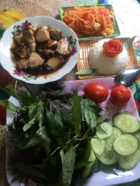mắm tép sông  trộn đu đủ
