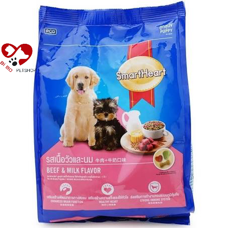 Thức ăn cho chó con SMARTHEART PUPPY vị bò & sữa