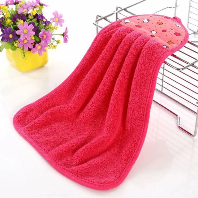 Khăn lau tay nhà bếp nhà đa năng có móc treo - Chất bông mềm thấm nước BH837