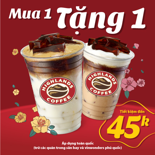 [TOÀN QUỐC] HIGHLANDS COFFEE - O2O - Evoucher Giảm tối đa 30K, cho hóa đơn từ 150K, Áp dụng Cà Phê Truyền Thống/Trà/Freeze/PhinDi/Các loại bánh (Sử dụng từ 01/09-30/09/2023)