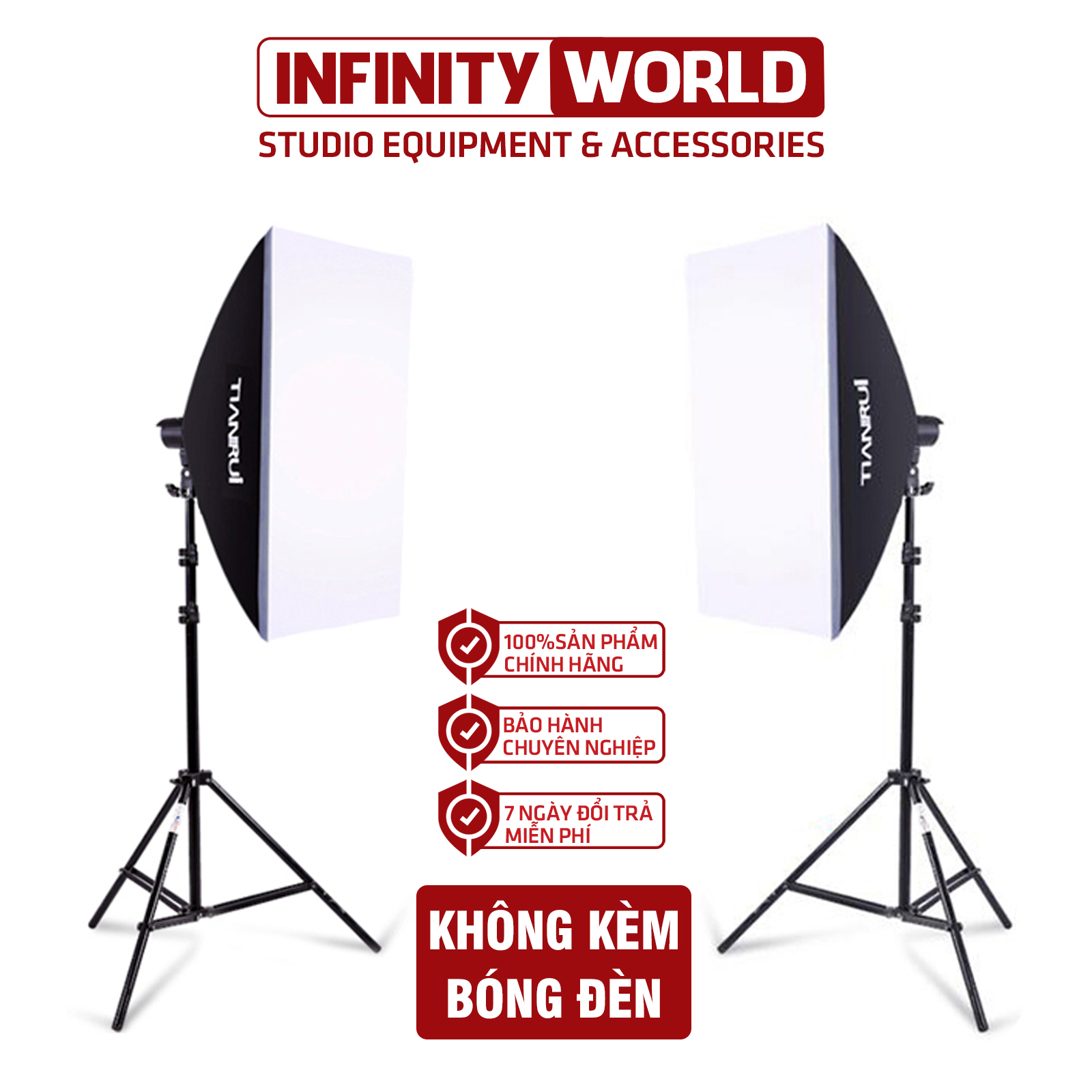 Set 2 đèn chụp sản phẩm TIANRUI - Sử dụng đèn đui xoáy E27 (Chưa kèm bóng đèn)