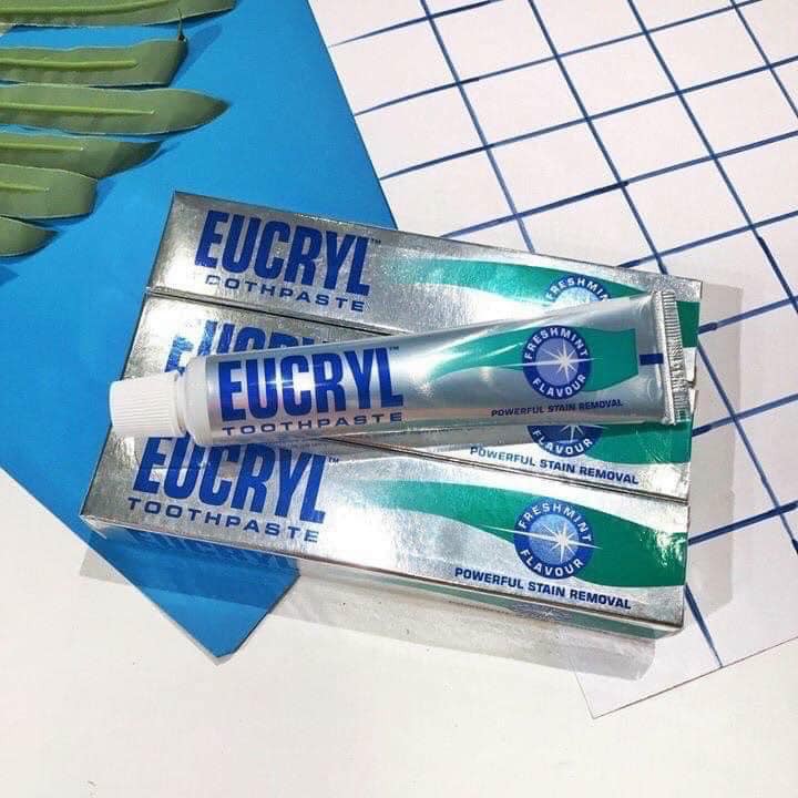 Kem Đánh Răng Eucryl Tẩy Trắng Răng An Toàn Freshmint Toothpaste 62g