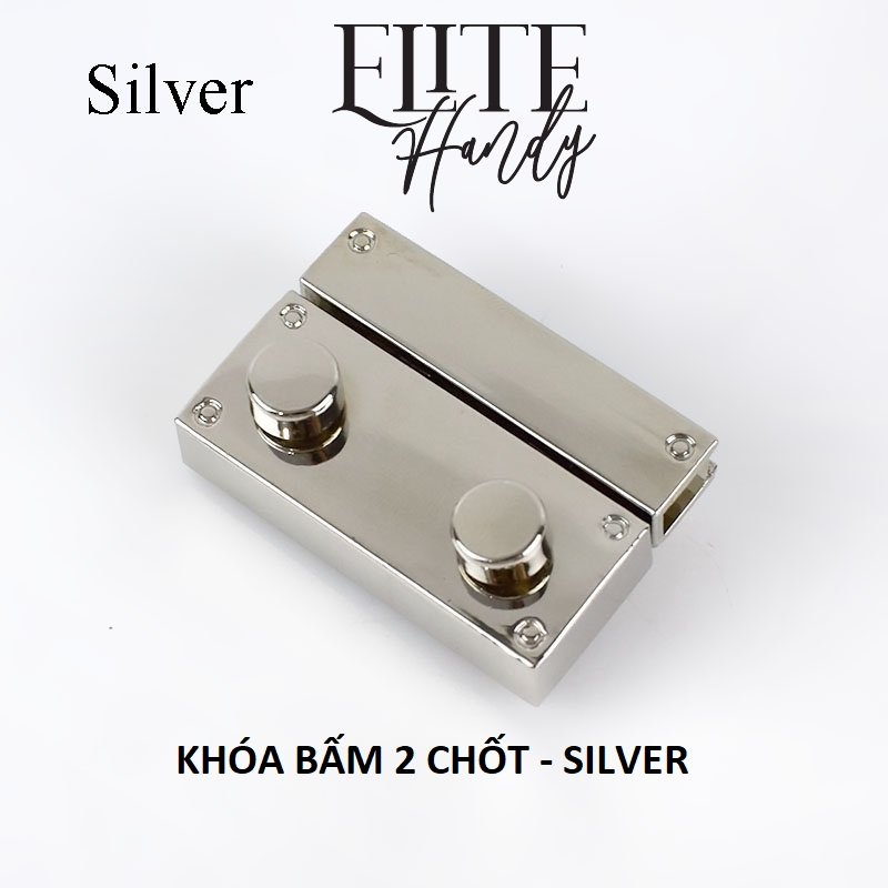 Khóa bấm 2 chốt - phụ kiện hình chữ nhật làm khoá gắn túi xách hàng handmade thủ công mỹ nghệ