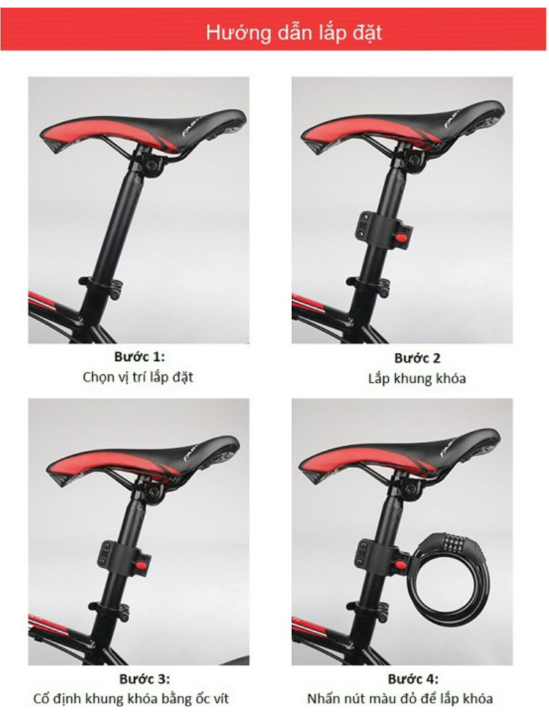 Khoá dây 5 số cao cấp cho xe đạp TONYON