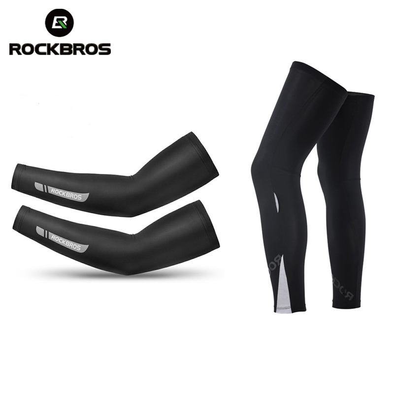 ROCKBROS Kem chống nắng mùa hè Cắm trại Băng tay lụa Silk Đi xe đạp Bóng rổ Tay áo ấm hơn UV Bảo vệ nam Thể thao An toàn Thiết bị sưởi chân
