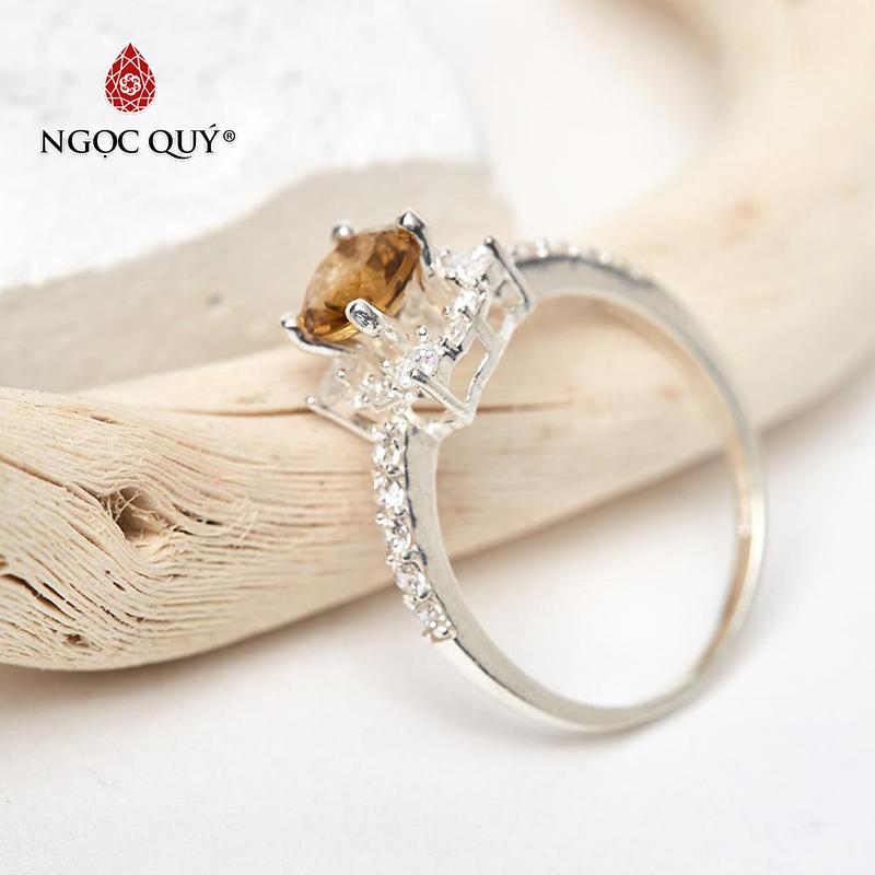 [HCM]Nhẫn Đá Citrine thạch anh vàng mệnh thổ kim - Ngọc Qúy Gemstones