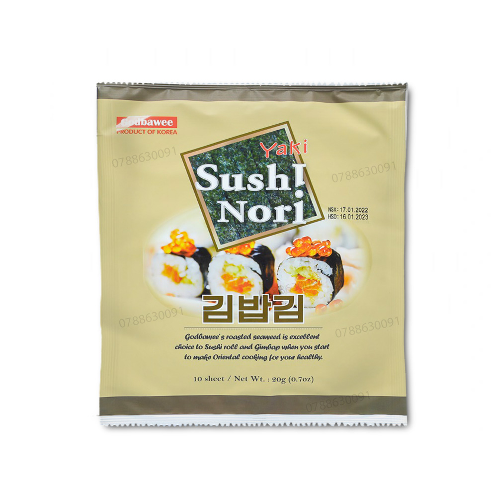 Rong Biển Cuộn Cơm Hàn Quốc bịch 20gr (10 Miếng / Gói)